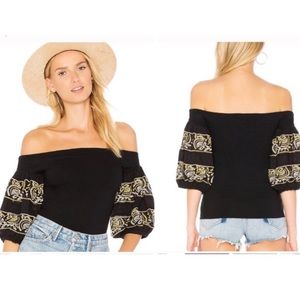 Free People off the shoulder puff sleeve floral
